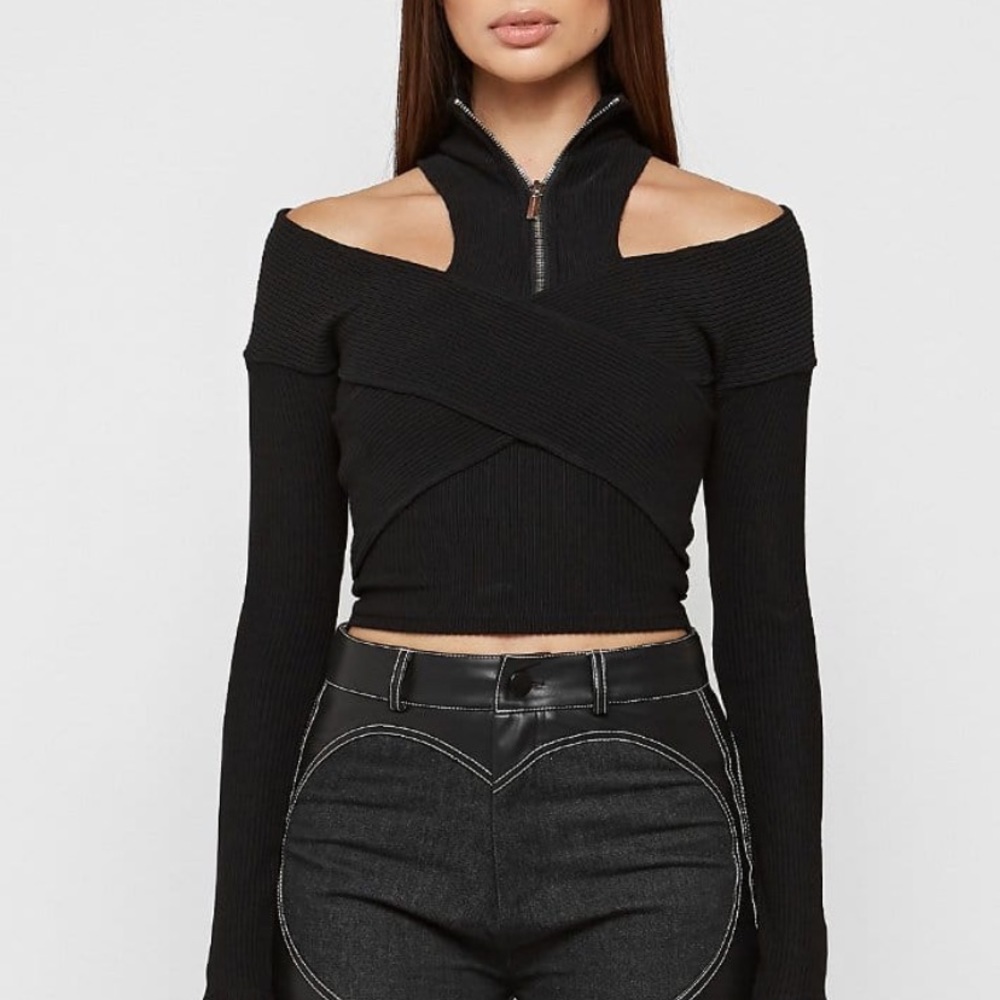 Zip Front Crossover Top